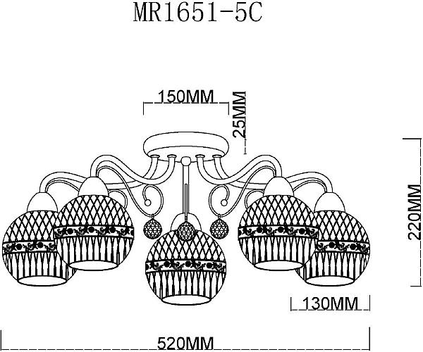 Потолочная люстра MyFar Frank MR1651-5C