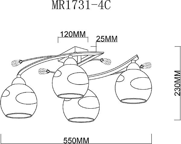 Потолочная люстра MyFar Stella MR1731-4C
