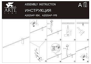 Настенный светильник Arte Lamp Phoenix A2025AP-1PB