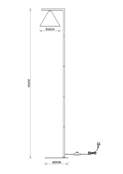 Торшер Arte Lamp David A7033PN-1BK