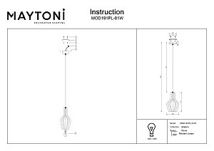 Светильник подвесной Maytoni Roots MOD191PL-01W