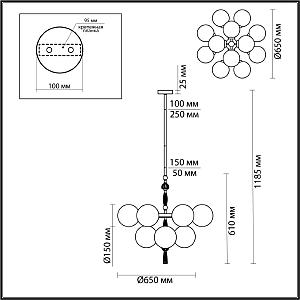 Люстра на штанге Odeon Light EXCLUSIVE Palle 5405/12