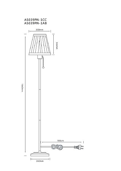 Торшер Arte Lamp Marriot A5039PN-1AB