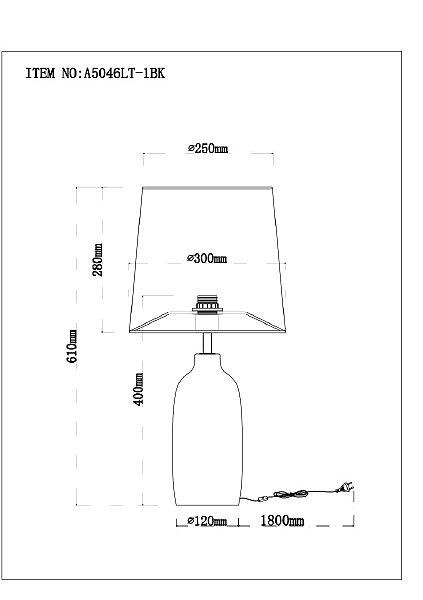 Настольная лампа Arte Lamp Rukbat A5046LT-1BK