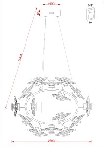 Подвесная люстра Arte Lamp A2097LM-90GO