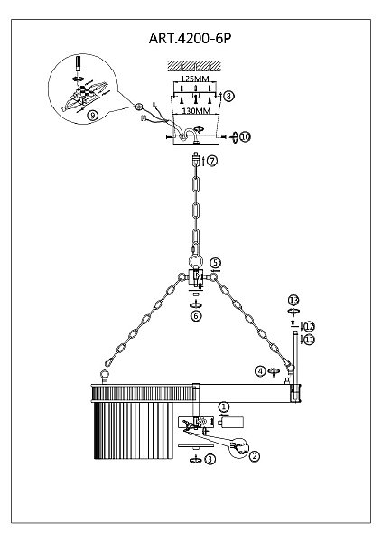 Подвесная люстра Favourite Turris 4200-6P