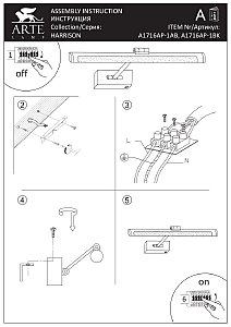 Подсветка для картин Arte Lamp Harrison A1716AP-1BK