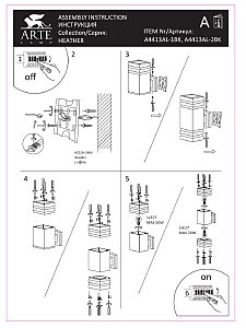 Уличный настенный светильник Arte Lamp Heather A4413AL-1BK