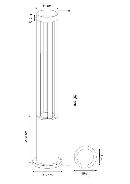 Уличный наземный светильник Arte Lamp Thuban A1080PA-1BK