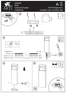 Уличный наземный светильник Arte Lamp Liverpool A1326PA-1BK