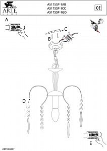 Светильник подвесной Arte Lamp WATERFALL A5175SP-1GO