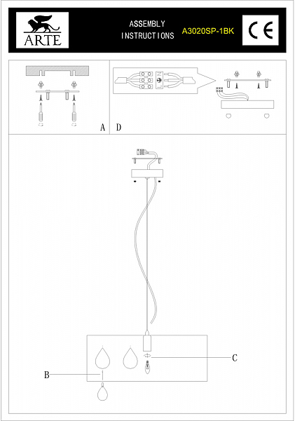 Светильник подвесной Arte Lamp ISTANBUL A3020SP-1BK