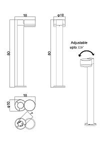 Уличный наземный светильник Arte Lamp Nunki A1910PA-1BK