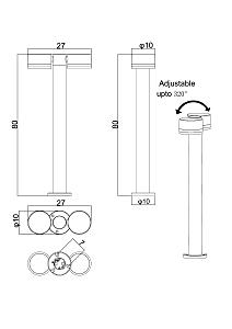 Уличный наземный светильник Arte Lamp Nunki A1910PA-2BK