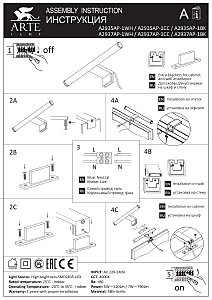 Подсветка зеркал и полок Arte Lamp Orizzone A2935AP-1BK