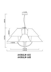 Подвесная люстра Arte Lamp Rondo A4086LM-6AB