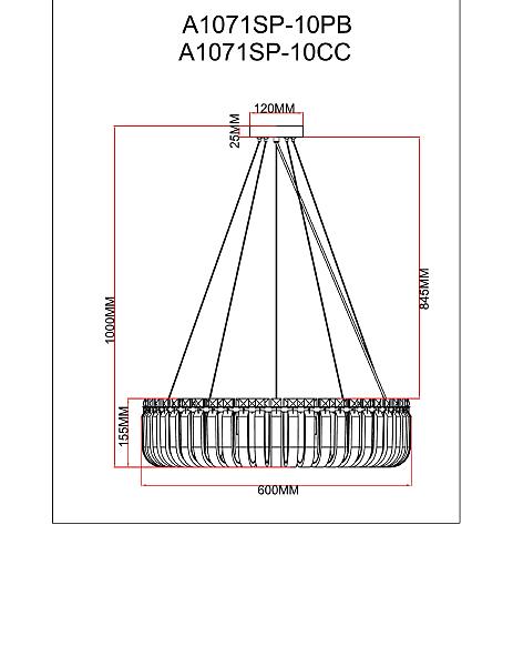 Подвесная люстра Arte Lamp Mayotte A1071SP-10PB