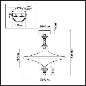 Светильник потолочный Odeon Light EXCLUSIVE Ula 5404/43CL