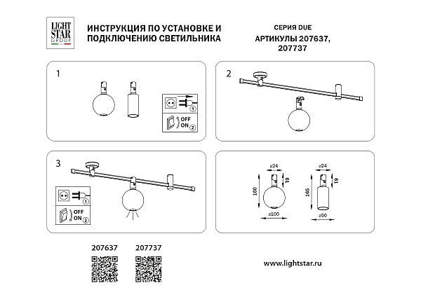 Трековый светильник Lightstar Due 207737