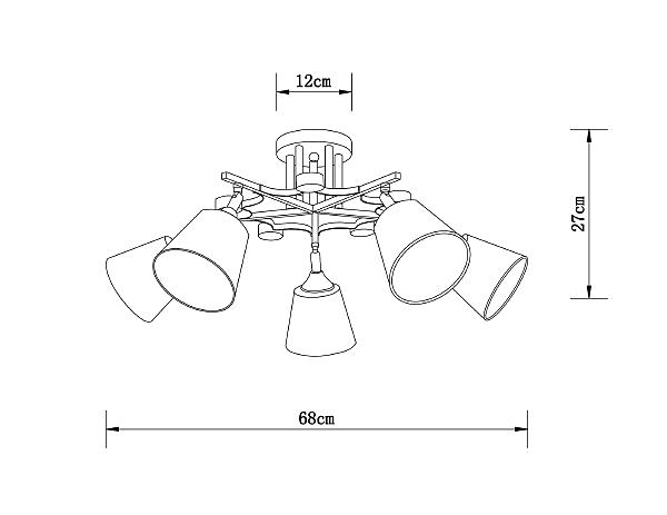 Потолочная люстра Arte Lamp Glassy A5078PL-5BK