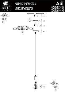 Светильник подвесной Arte Lamp Mark A7047SP-1BK