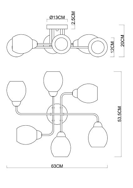 Потолочная люстра Arte Lamp Andrea A8141PL-6BK