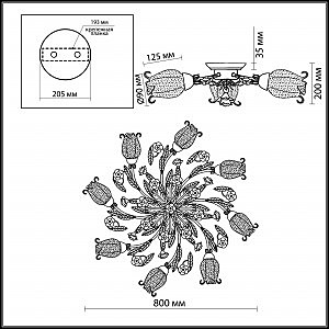 Потолочная люстра Odeon Light Ameli 2252/8C