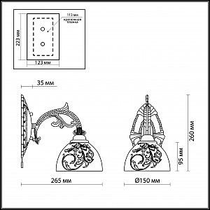 Настенное бра Odeon Light Casti 2542/1W