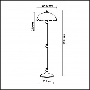 Разноцветный торшер Garden 2525/2F Odeon Light