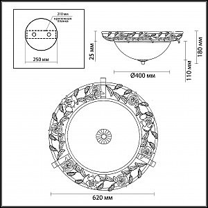 Светильник с цветочками Oxonia 2585/3 Odeon Light