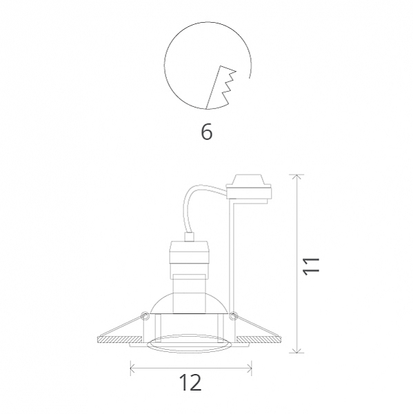 Встраиваемый светильник с узорами Alloro A5244PL-1CC Arte Lamp