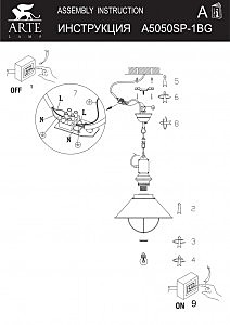 Светильник подвесной Arte Lamp WARHOL A5050SP-1BG