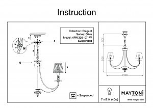 Подвесная люстра Maytoni Olivia ARM326-07-W