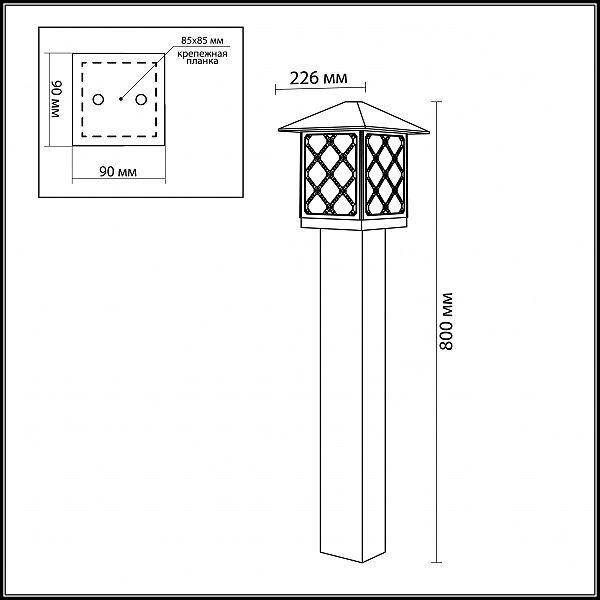 Уличный наземный светильник Odeon Light Meto 2649/1A