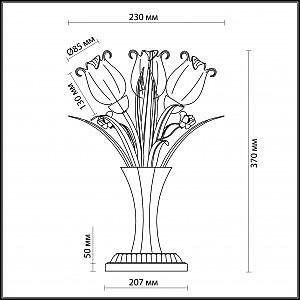 Настольная лампа с цветочками Merida 2652/3T Odeon Light