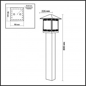 Уличный наземный светильник Odeon Light Novara 2644/1A