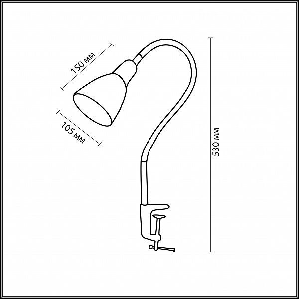 Лампа на прищепке, струбцине Odeon Light Pika 2594/1T