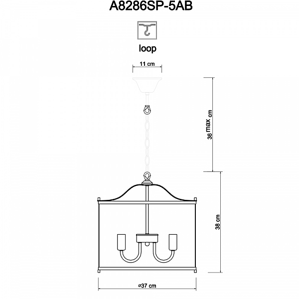 Подвесная люстра Arte Lamp BRUNO A8286SP-5AB