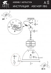 Светильник подвесной Arte Lamp LOFT A5014SP-1BG