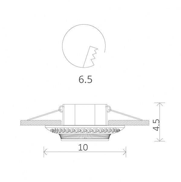 Встраиваемый светильник с узорами Occhio A5280PL-1CC Arte Lamp