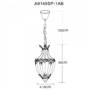 Светильник подвесной Arte Lamp BROCCA A9149SP-1AB