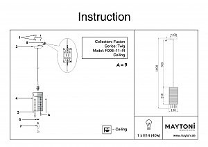 Светильник подвесной Maytoni Twig P008-PL-01-N