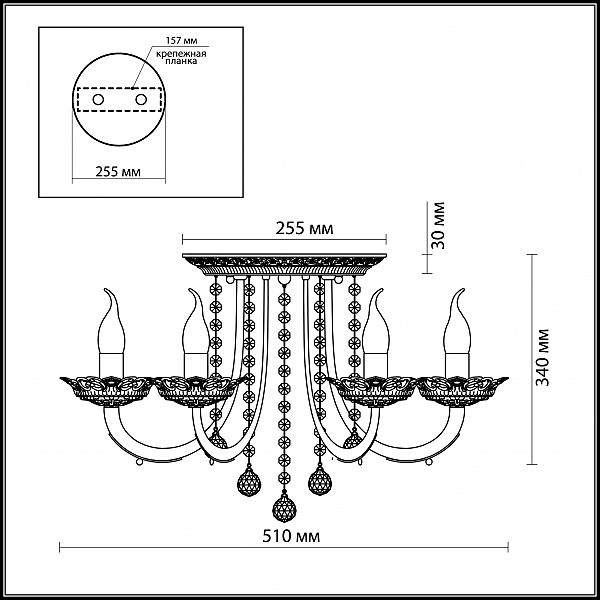 Потолочная люстра Odeon Light Barra 2698/5C