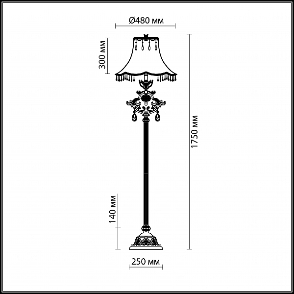 Торшер Odeon Light Safira 2802/1F