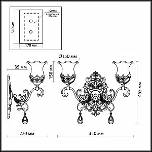 Настенное бра Odeon Light Safira 2802/2W