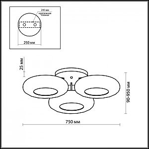 Подвесная светодиодная люстра Taron Odeon Light 2869/42L