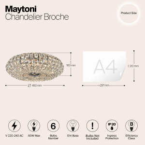 Потолочная хрустальная люстра Maytoni Broche DIA902-06-N