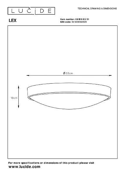 Настенно потолочный светильник Lucide Lex 08109/02/31