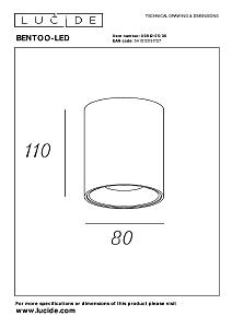 Накладной светильник Lucide Bentoo-Led 09912/05/36