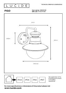 Уличный настенный светильник Lucide Figo 11811/01/06